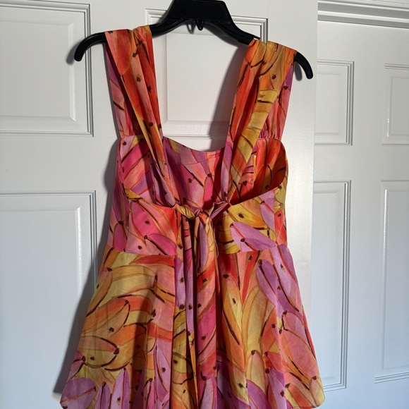 🍍FARM RIO Pink Ombre Bananas Cross Back Maxi Dress - Picture 13 of 16